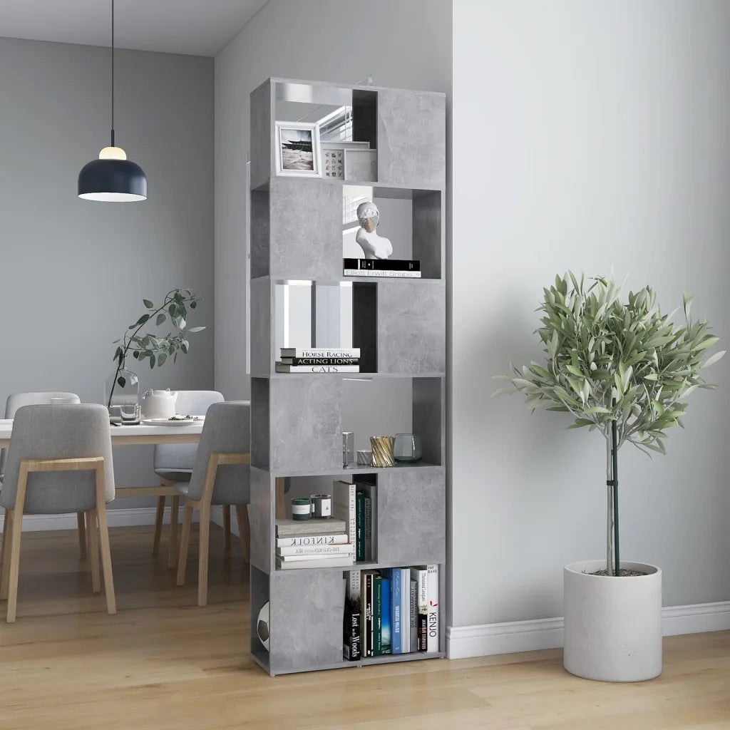 Libreria/Divisorio Grigio Cemento 60x24x186 cm in Truciolato 809102