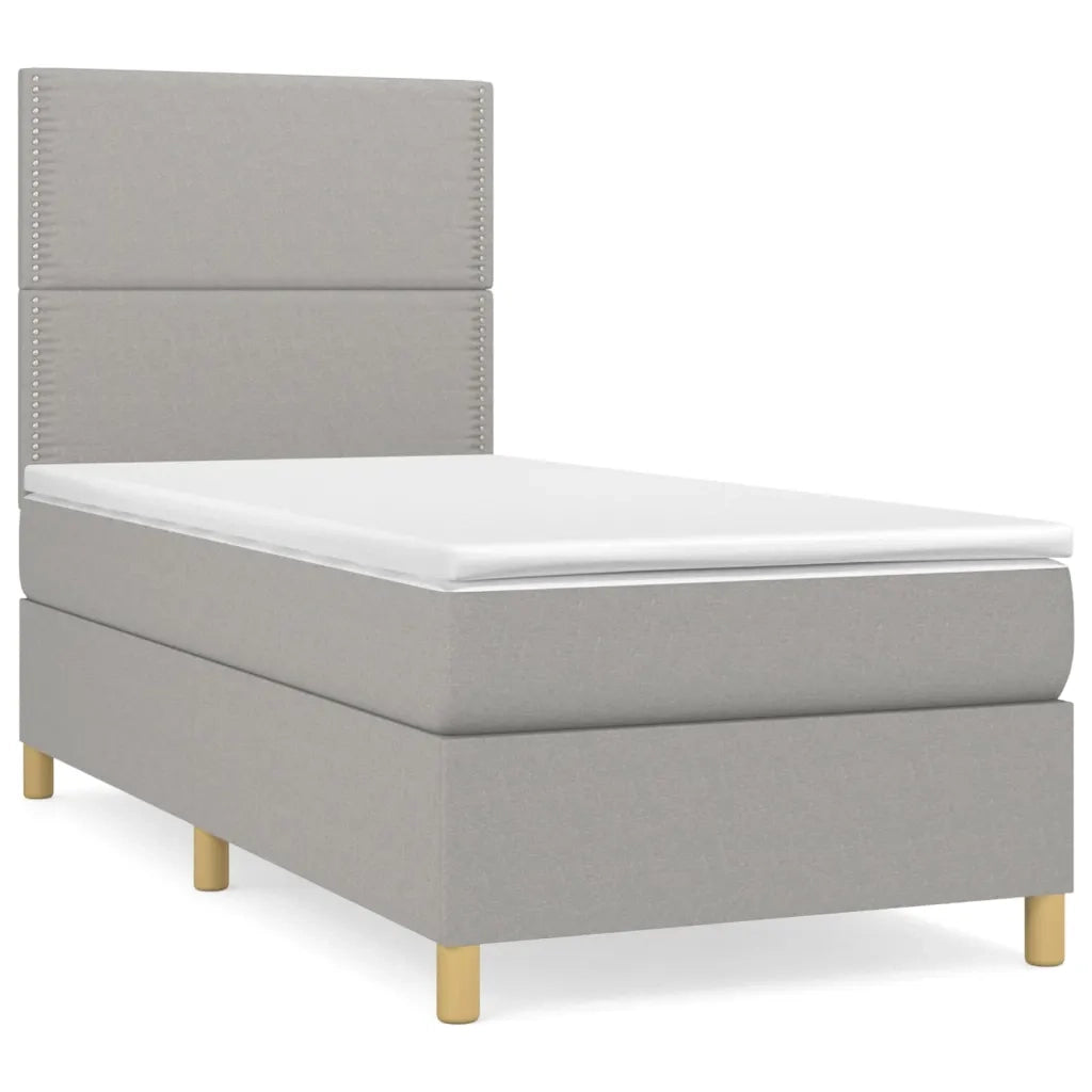 Giroletto a Molle con Materasso Grigio Chiaro 90x190 cm Tessuto 3142217