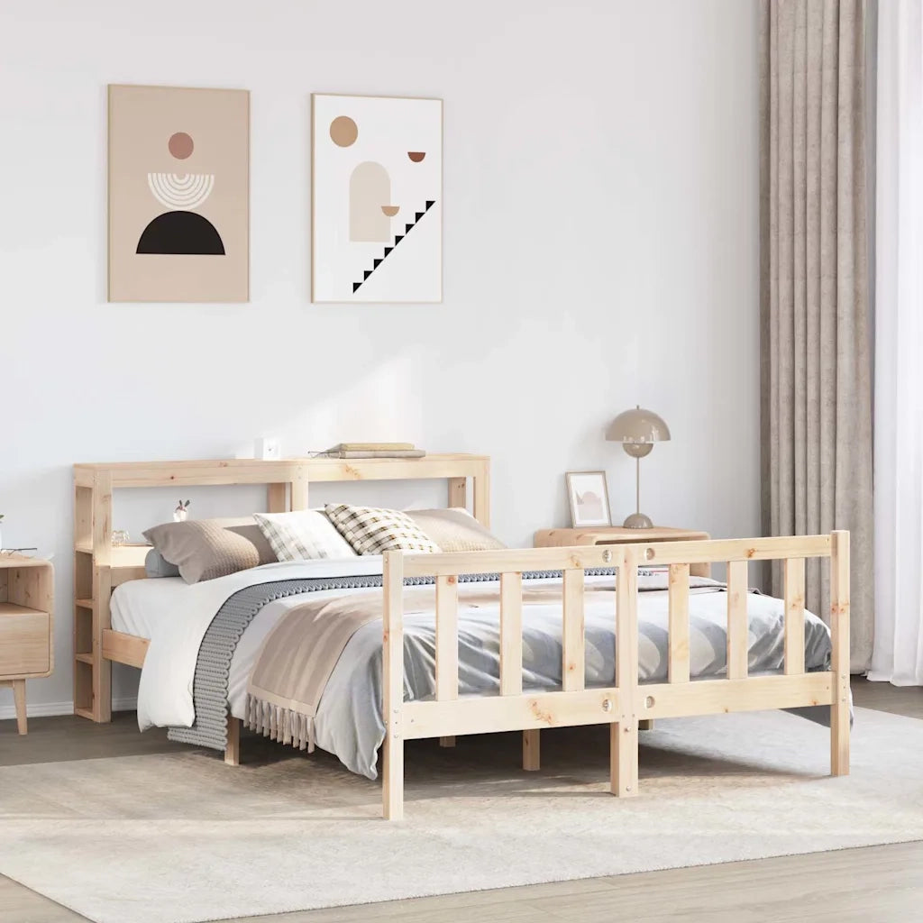 Letto matrimoniale | Letto per adulti | Letto senza Materasso 160x200 cm in Legno Massello di Pino