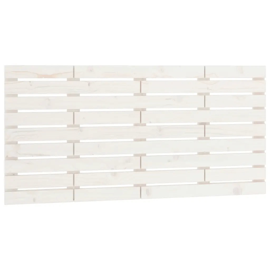 Testiera da Parete Bianca 126x3x63 cm in Legno Massello di Pino