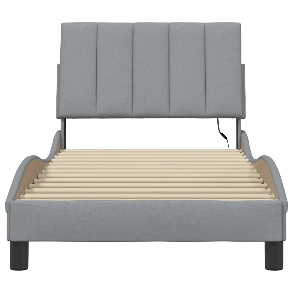 Giroletto senza Materasso Hanko Grigio Chiaro 90x200 cm Tessuto