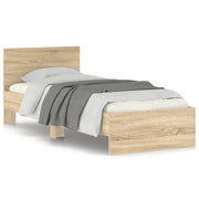 Giroletto senza Materasso con Testiera-Struttura letto con testiera Rovere Sonoma 75x190 cm