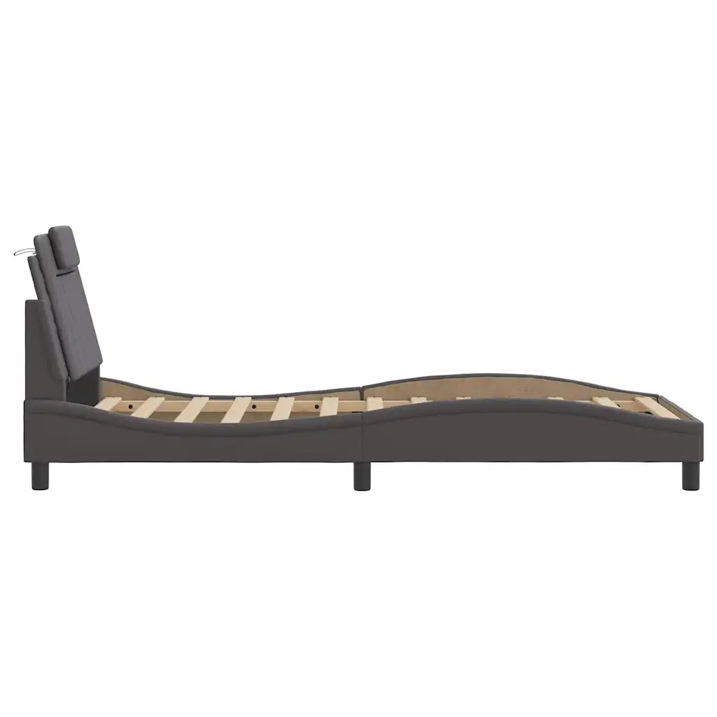 Giroletto Viana senza Materasso Crema 90x190 cm in Similpelle