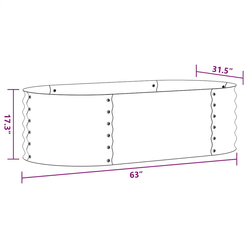 Letto Rialzato Giardino 160x80x44 cm in Acciaio Zincato Argento 45519
