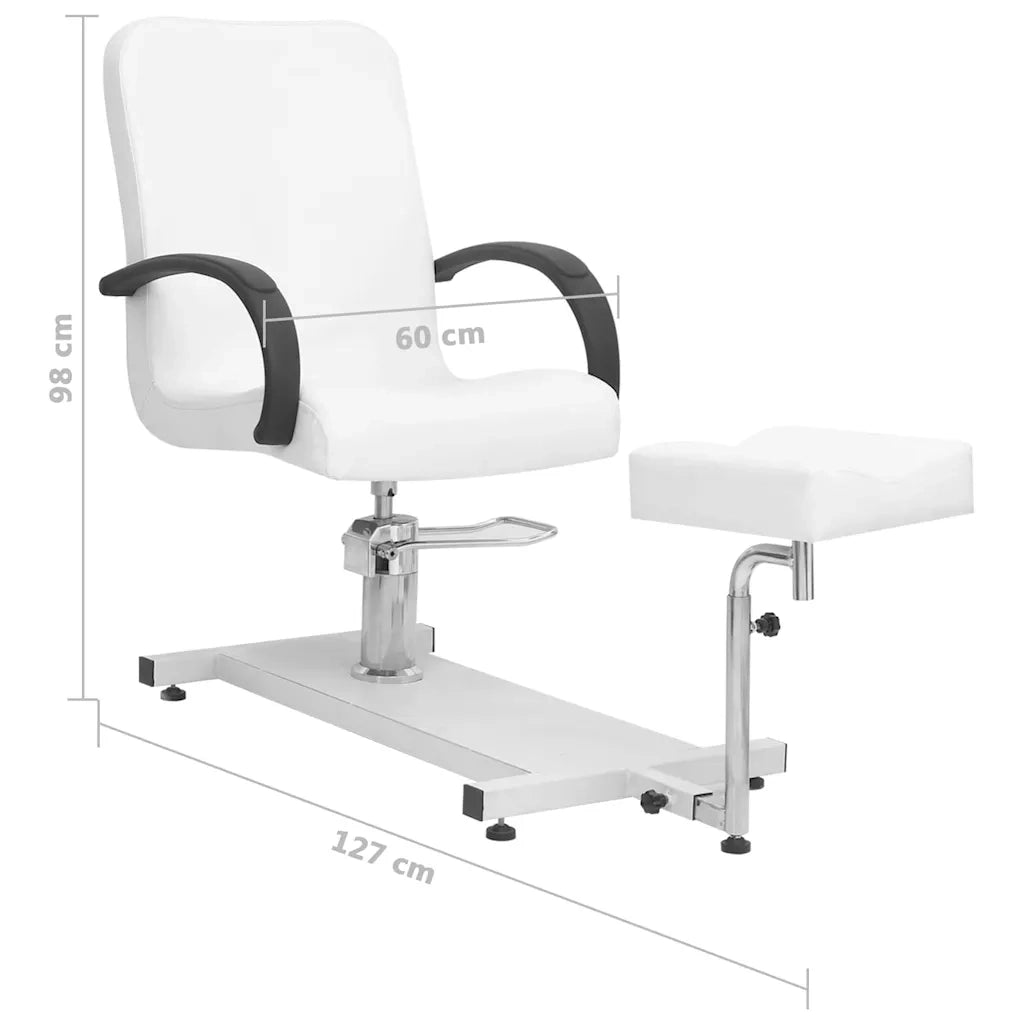 Divano Sedia-Poltrona Massaggio e Poggiapiedi Bianca 127x60x98 cm Similpelle