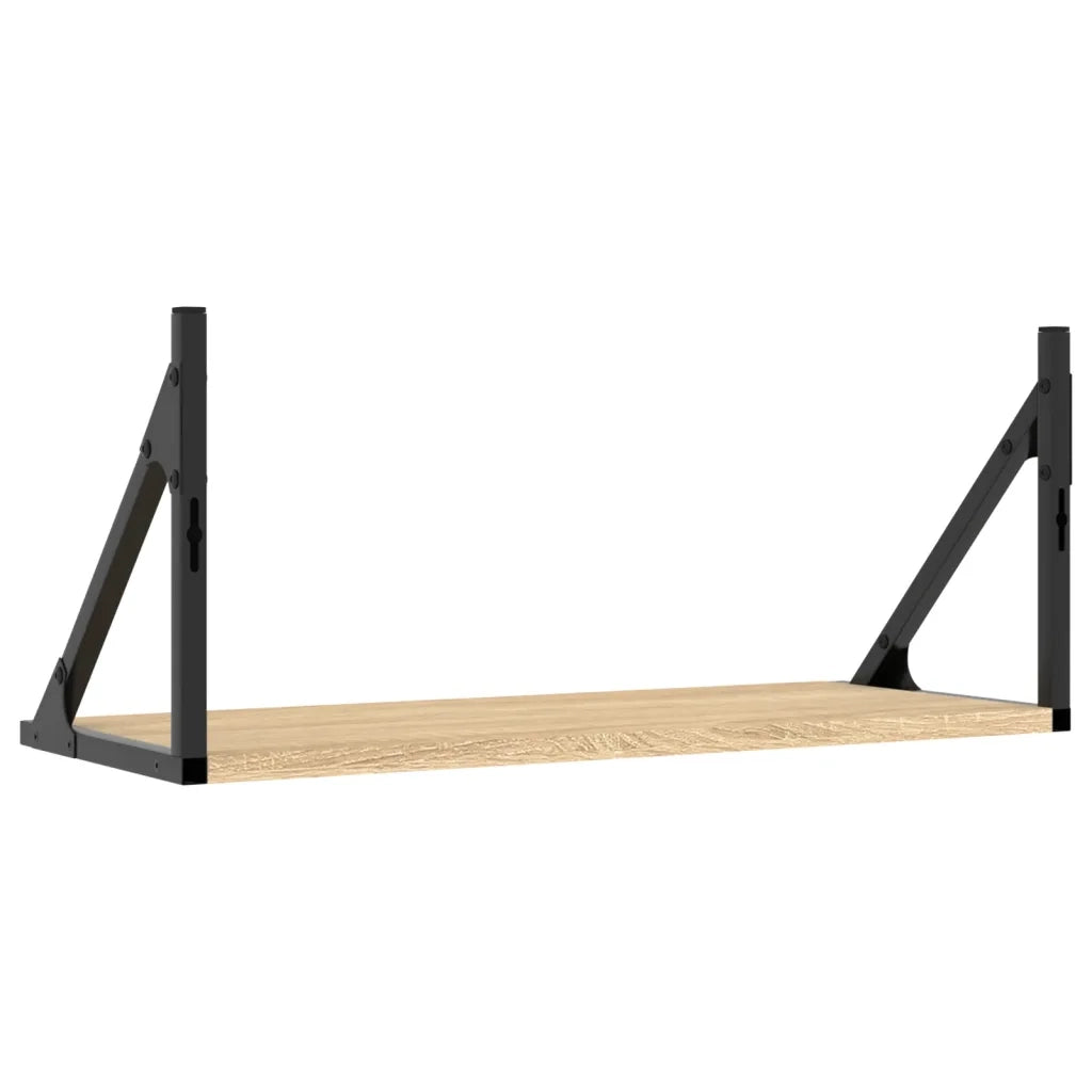 2 pz Mensole Parete | Mensola sospesa Rovere Sonoma 60x25x25,5cm Legno Multistrato