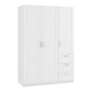 Mobile contenitore per camera da letto con 4 ripiani e 3 cassetti MDF 176 x 120 x 52 cm bianco 03_0008870
