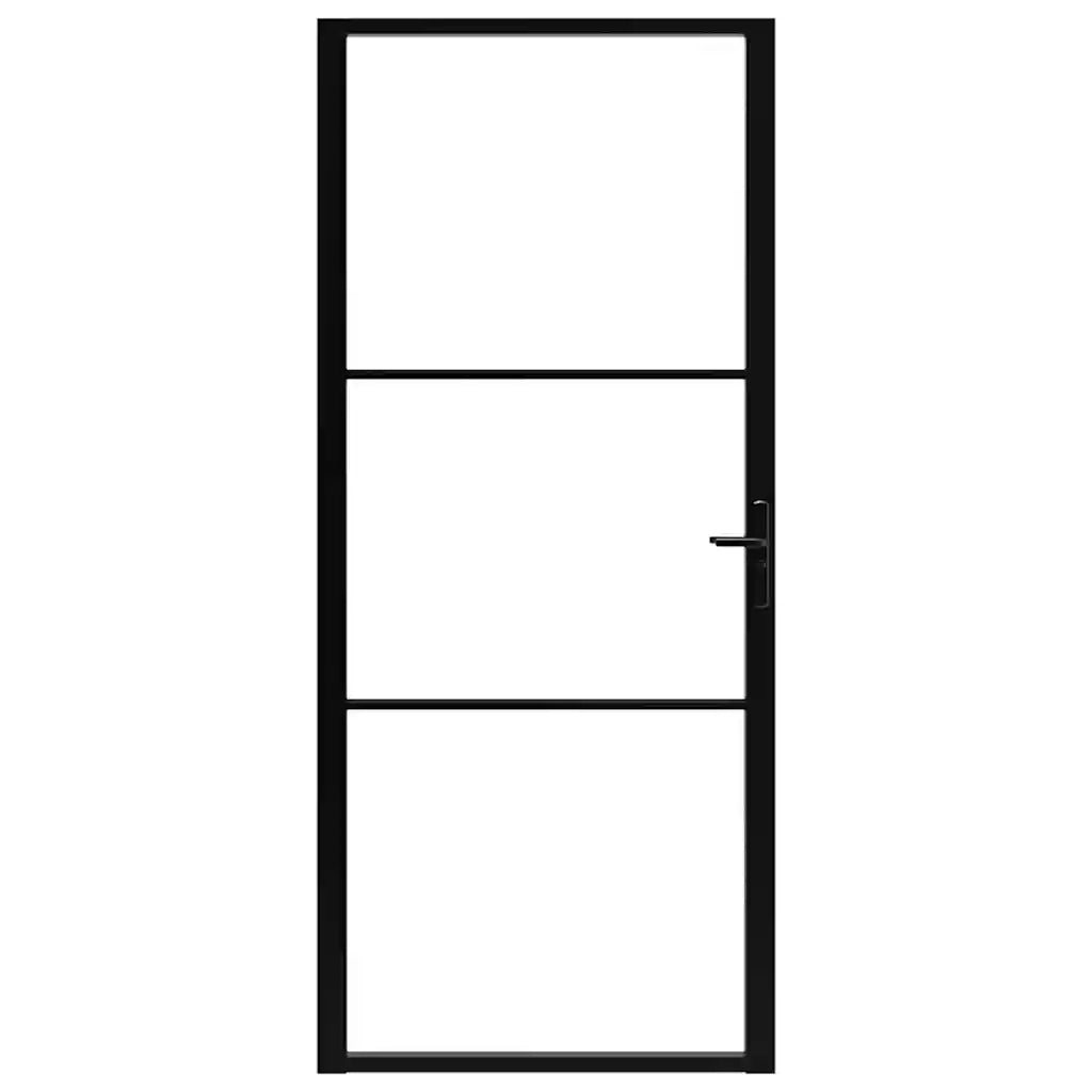 Porta da Interno ESG Vetro e Alluminio 102,5x201,5 cm Nera 151201