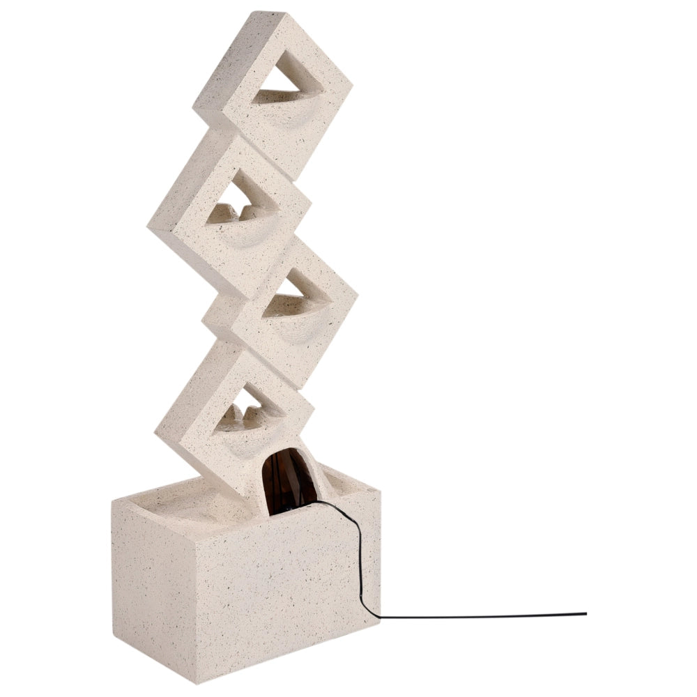 Fontana da giardino in resina beige per esterni con luce LED inserita Design moderno