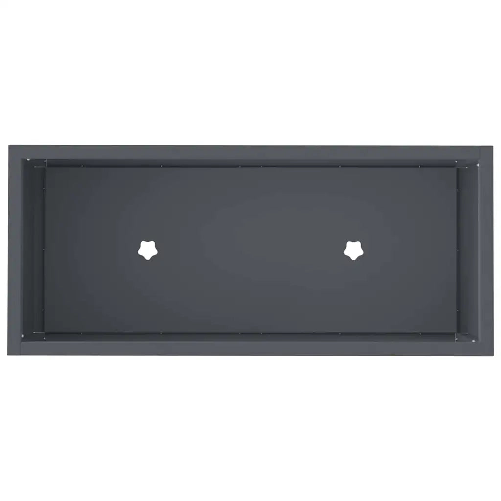 Fioriera rialzata rettangolare moderna 60 x 26 x 45 cm resistente agli agenti atmosferici in acciaio color antracite 02_0052097