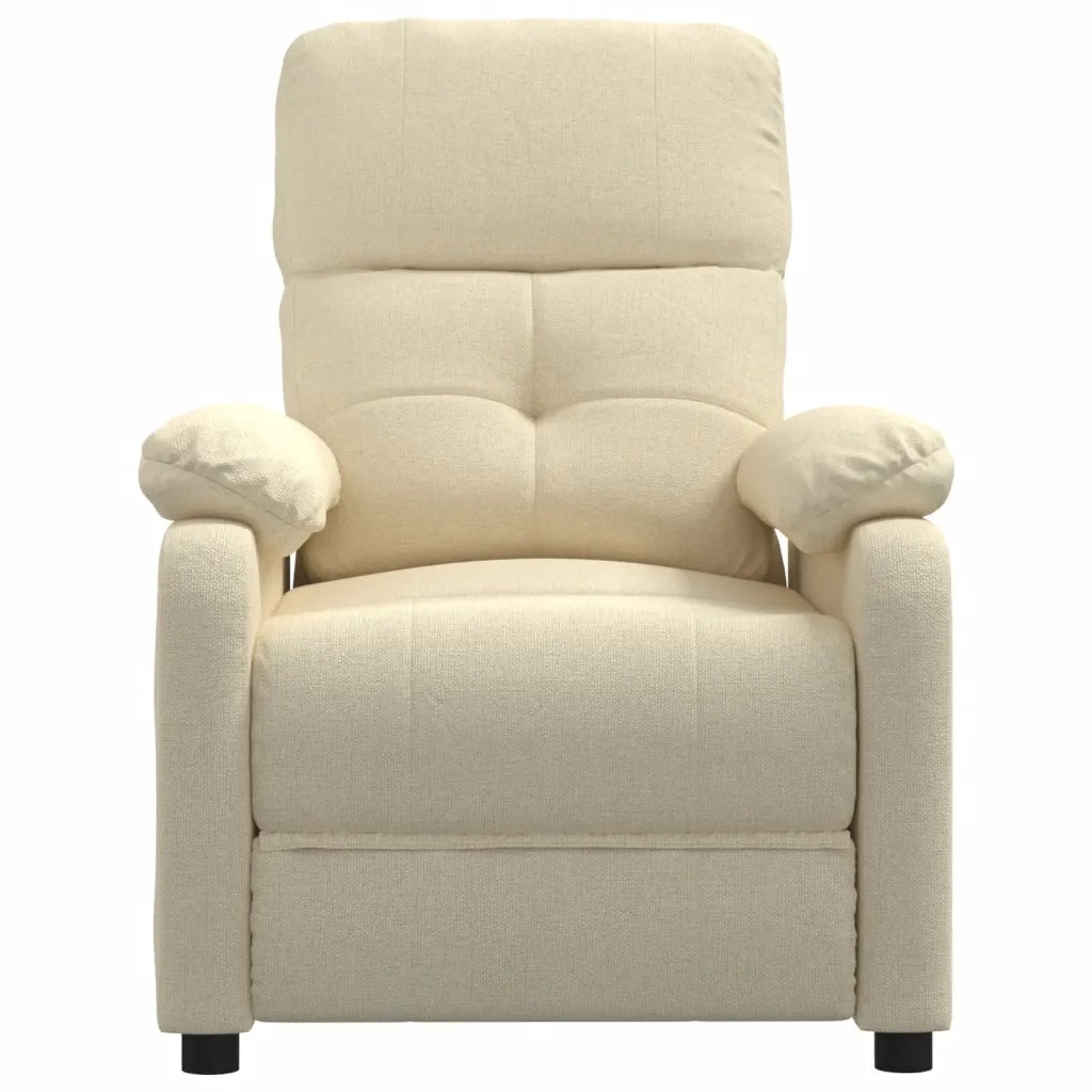 Poltrona Massaggiante Reclinabile Crema in Tessuto cod mxl 32379