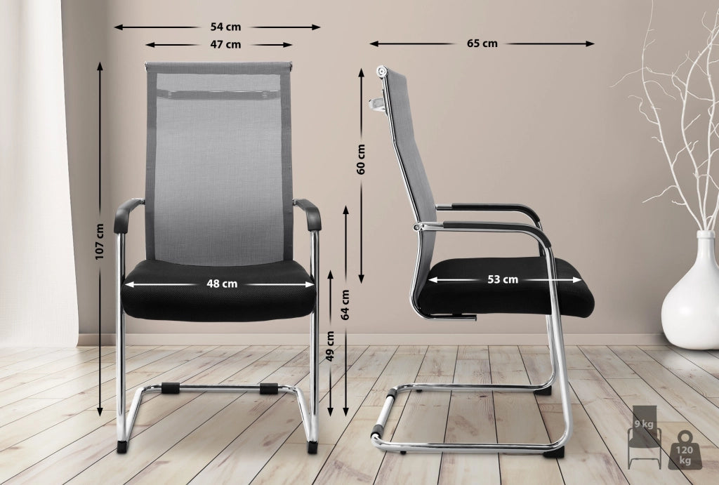 Sedia cantilever Brenda grigio