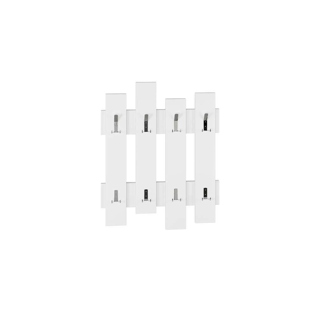 Appendiabiti a muro Wave 8 ganci colore bianco