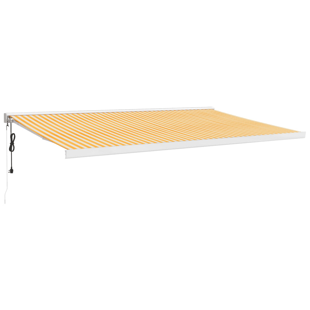 Tenda Sole Retrattile Gialla e Bianca 5x3 m Tessuto e Alluminio 3154585