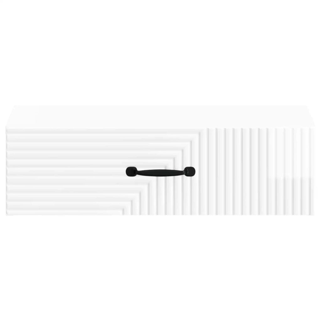 Tavolino da Parete Laterale Bianco Lucido 59 x 34,5 x 17 cm 898659
