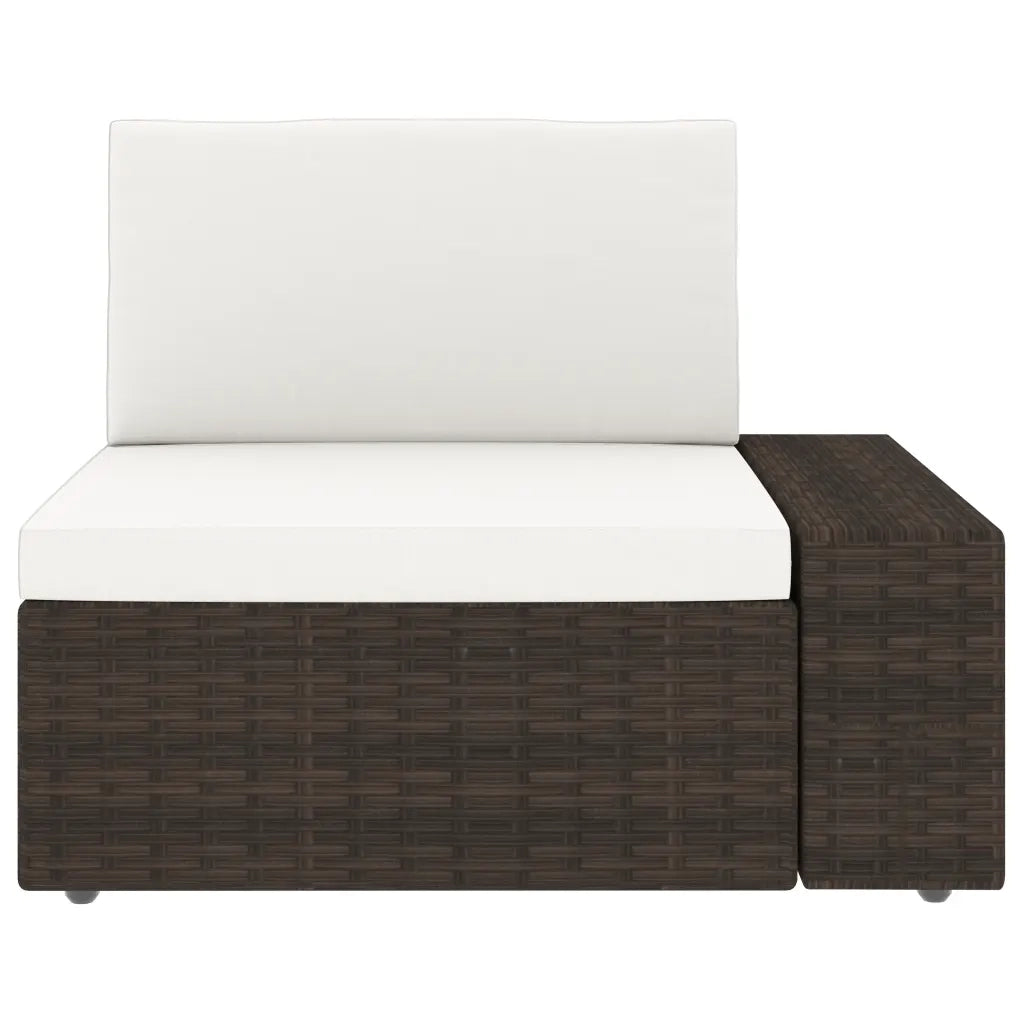 Divano Modulare a 3 Posti in Polyrattan Marrone cod mxl 71543