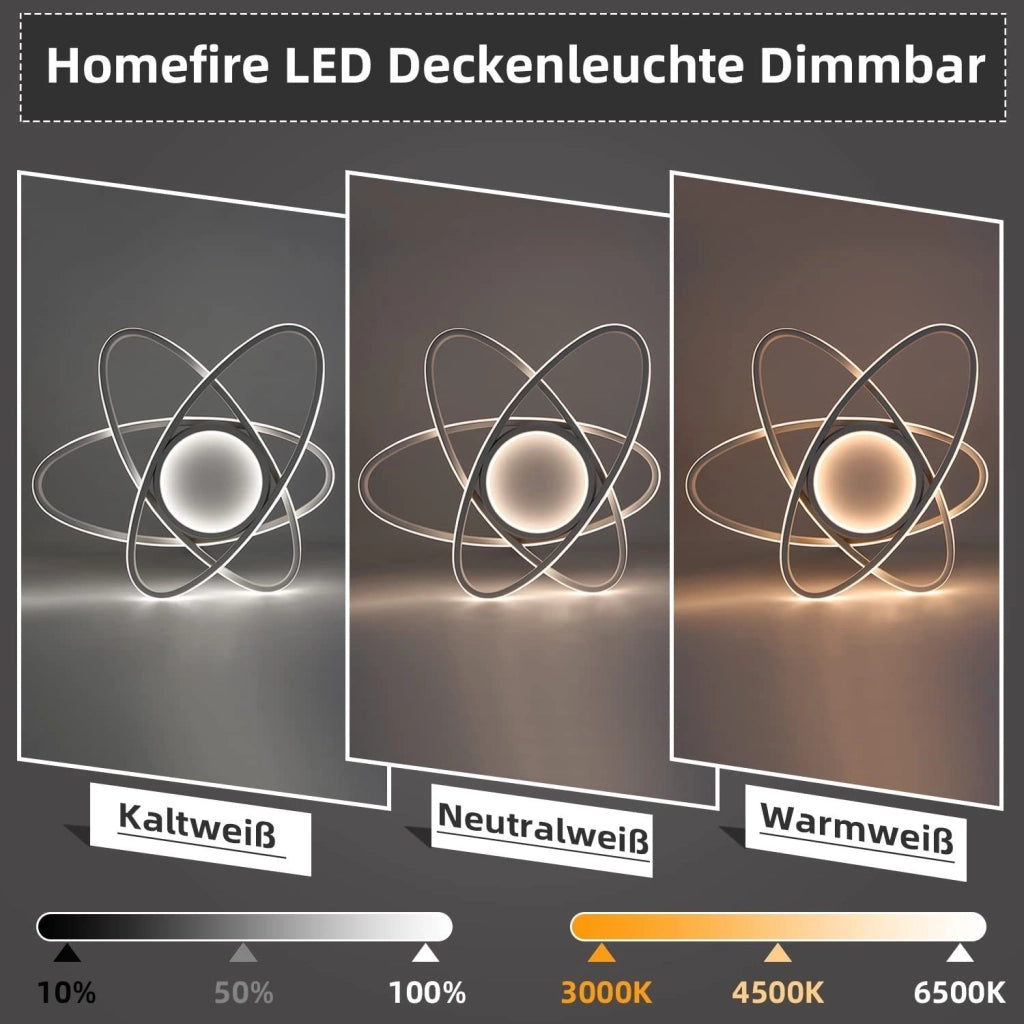 ZMH Lampada da soffitto LED dal design moderno per soggiorno con 3 lampade ovali 3000-6500K con telecomando