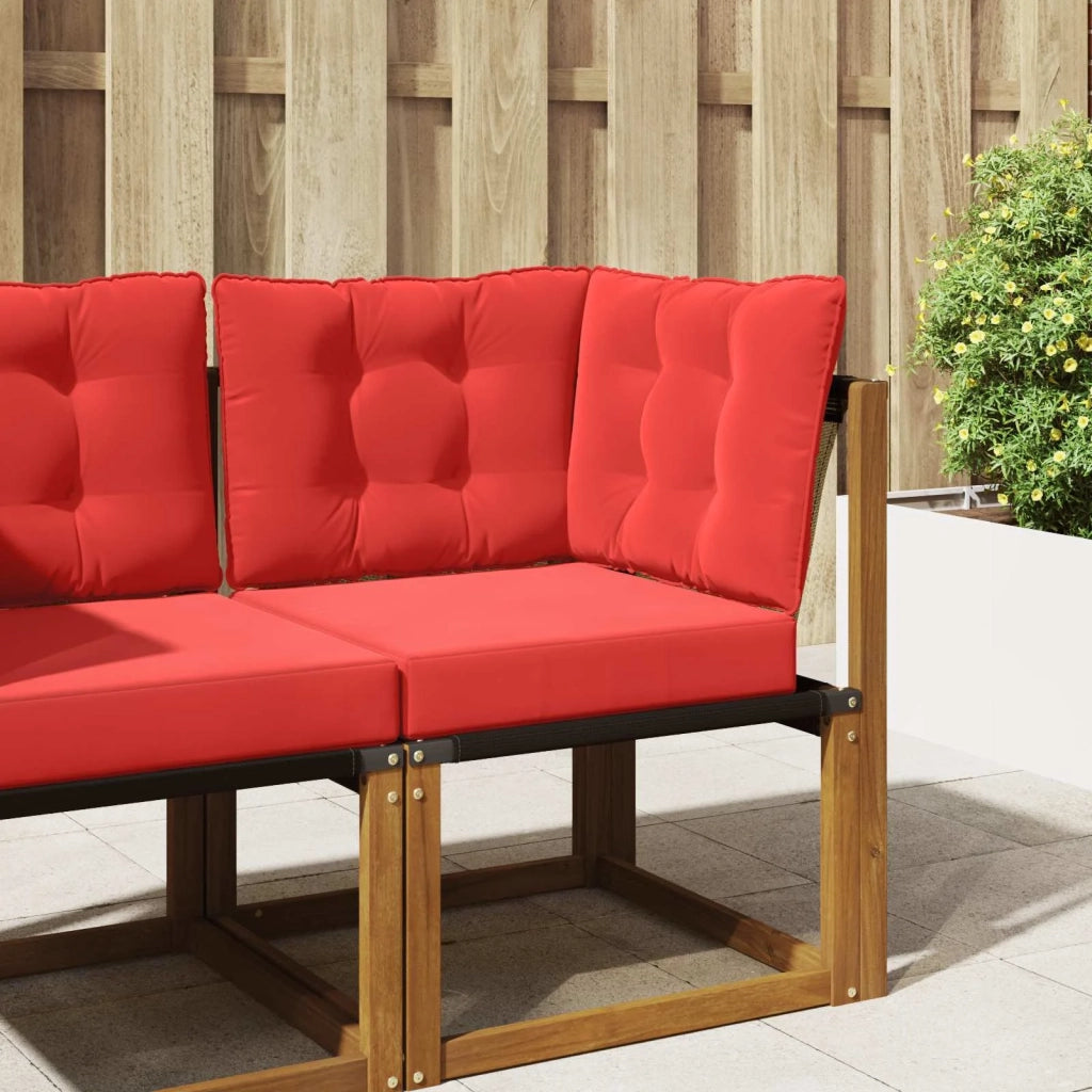 Cuscino per divano da esterno 3 pcs Rosso Poliestere