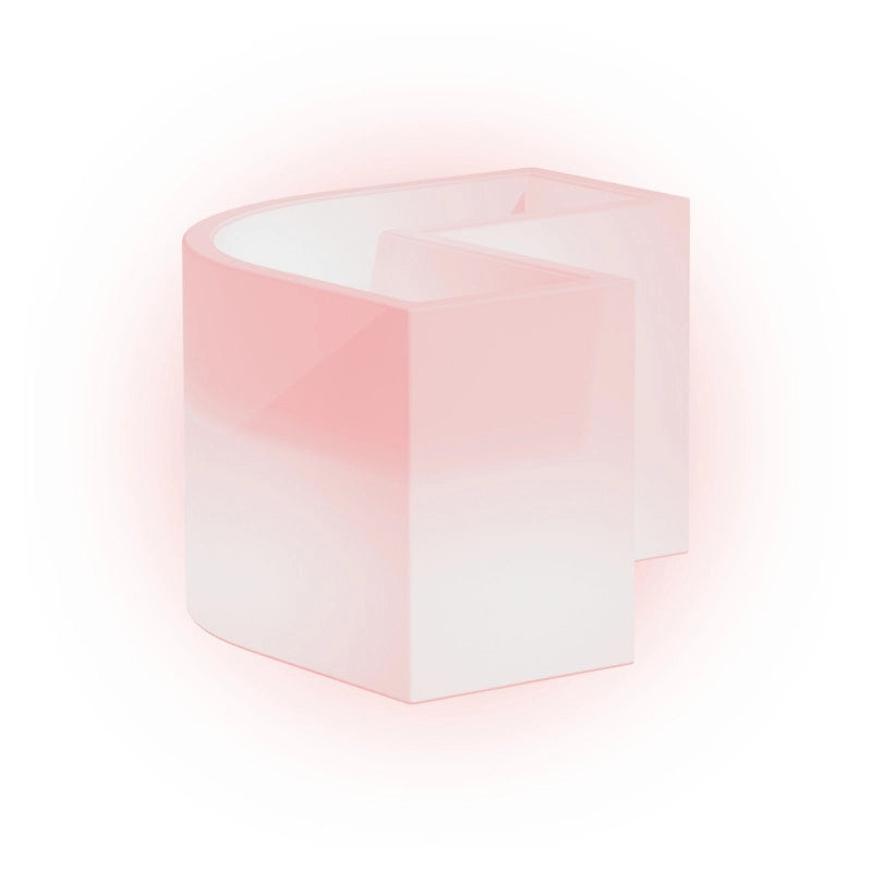 Vaso Fioriera luminosa angolare moderna di design 160x35 H50 in polimero resistente con LED rosso per interno ed esterno - Made in Italy - Monacis