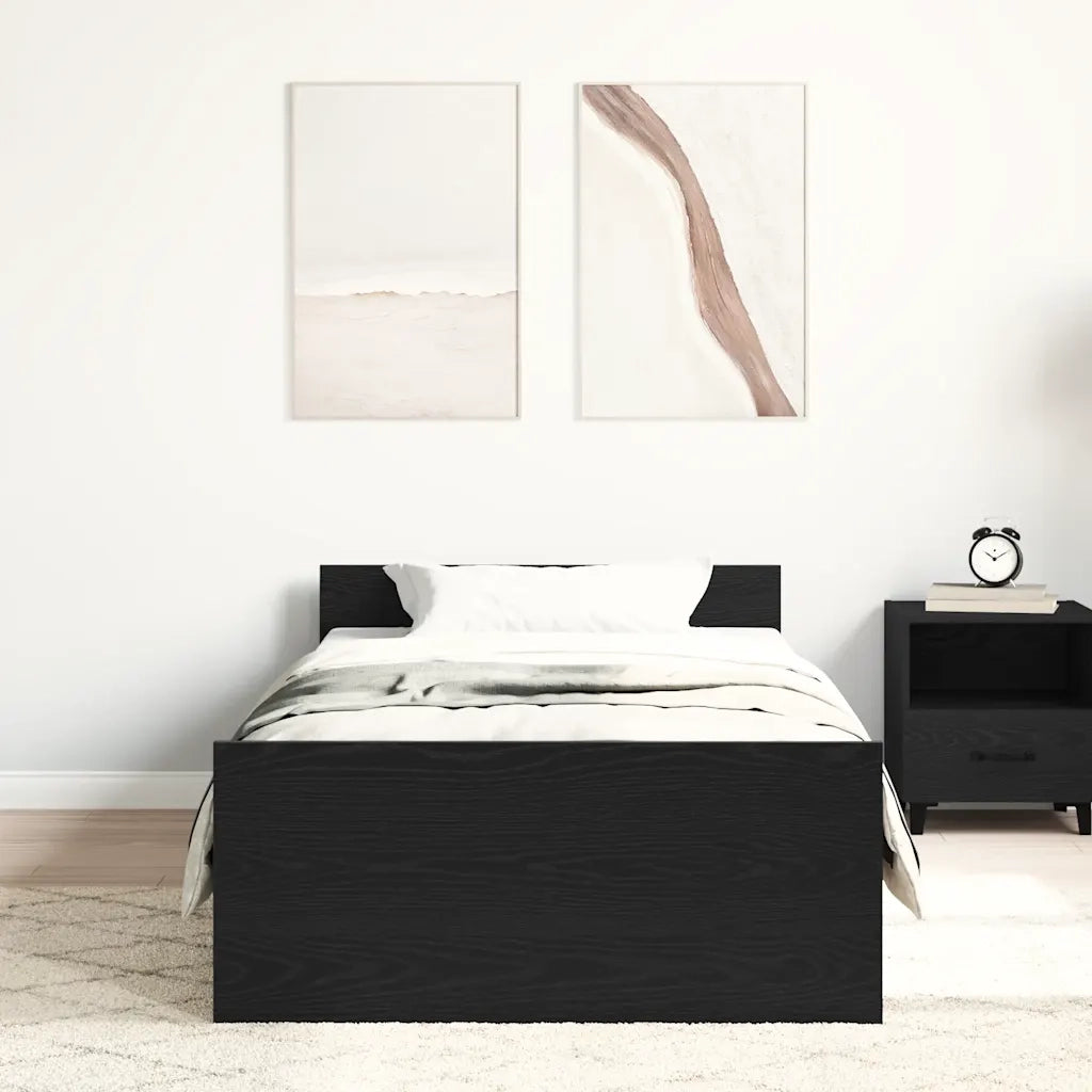 Giroletto senza Materasso Rovere Nero 75x190 cm in Truciolato