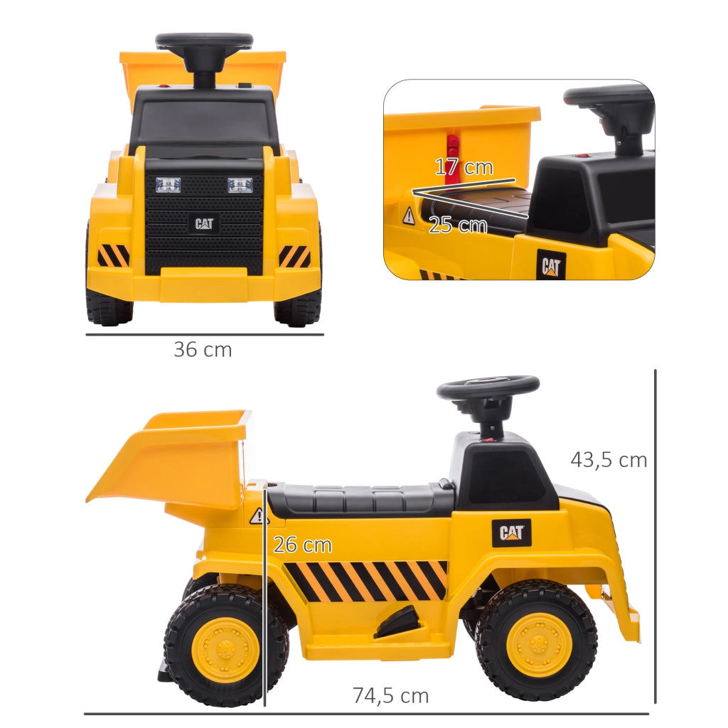 Camion Ribaltabile Elettrico per Bambini ¨C zephmum ¨C Giallo, 74.5x36x43.5 cm