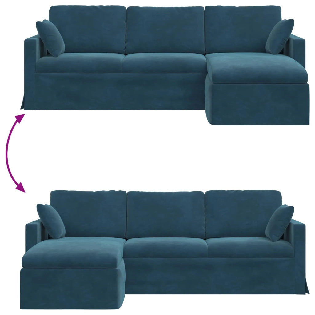 Divano Blu 228 x 134 x 80 cm Velluto 42024475