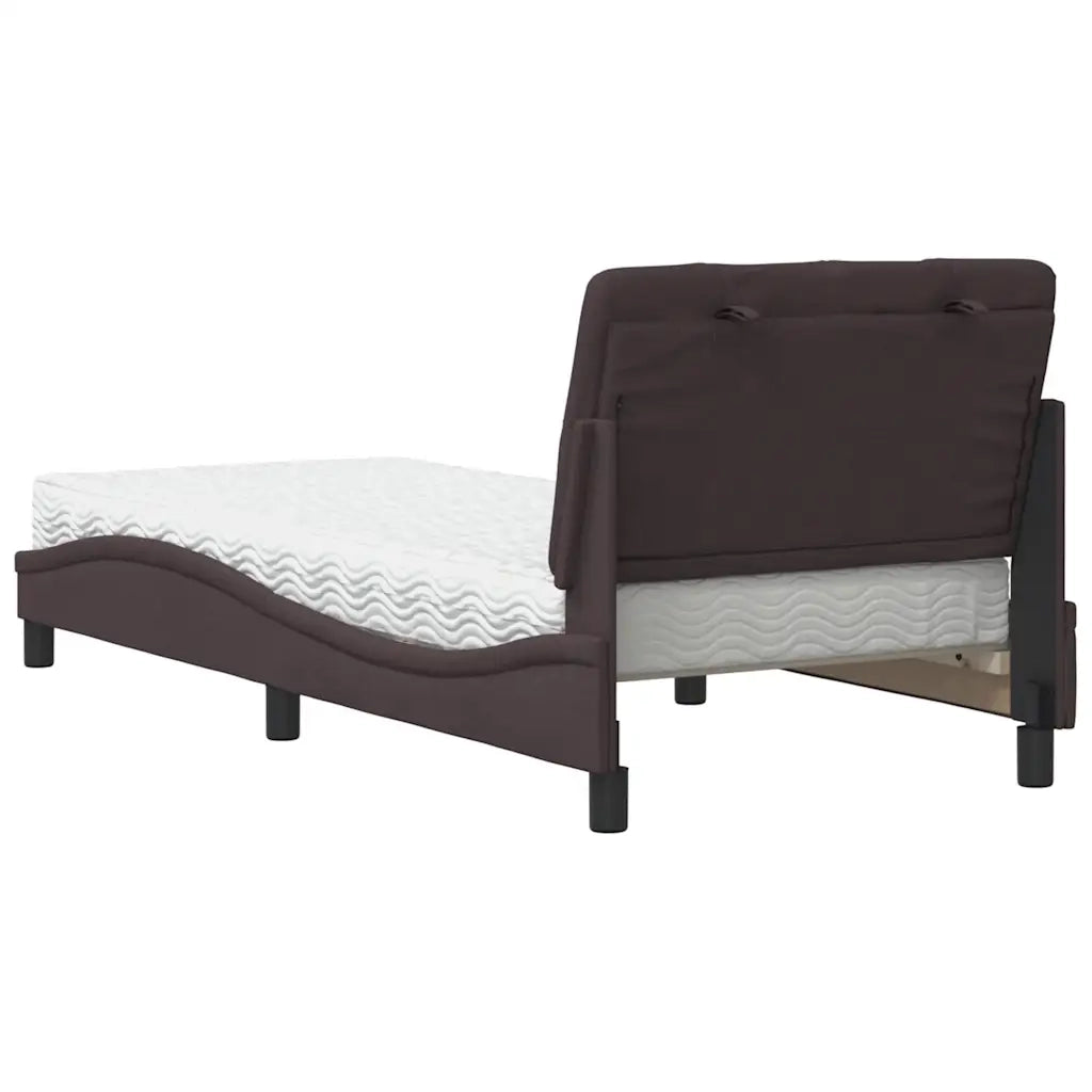 Letto con Materasso Marrone Scuro 80x200 cm in Tessuto 3310702