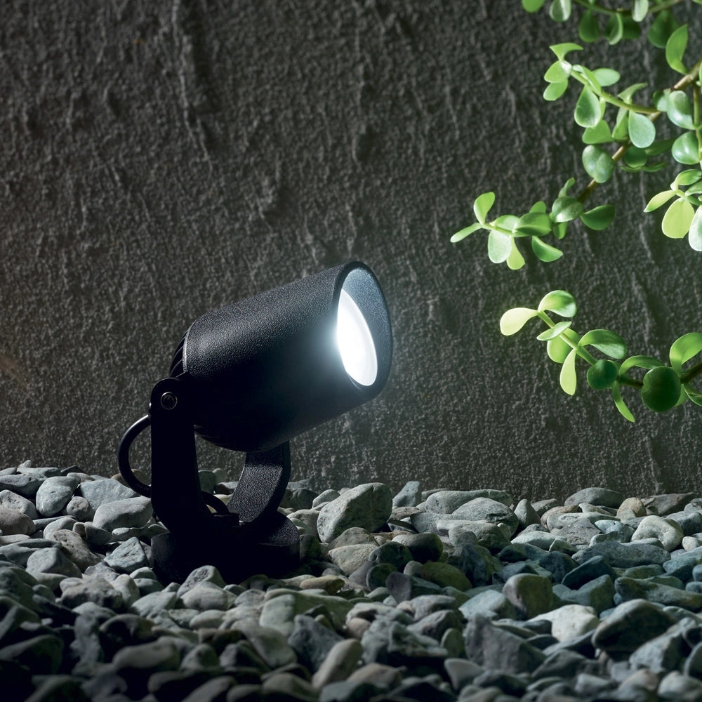 Piantana Moderna Da Esterno Elio Materie Plastiche Nero 1 Luce Gu10