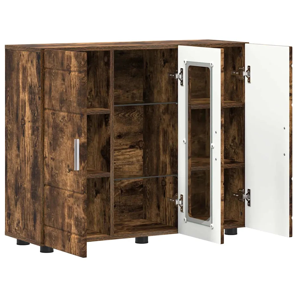 Credenza-Buffet-Armadio da cucina Rovere fumo 55,5 x 29 x 100 cm Legno multistrato