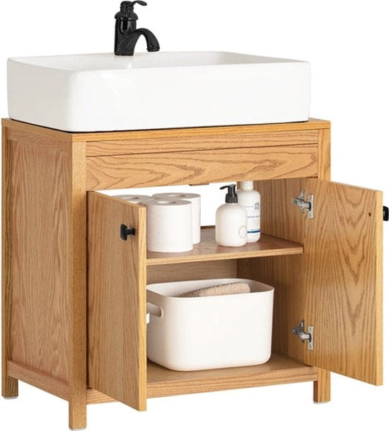 Cassettiera per sanitari - armadio per bagno - supporto per lavabo - impermeabile - tavola regolabile - montaggio semplice - 60 cm x 60 cm x 35 cm