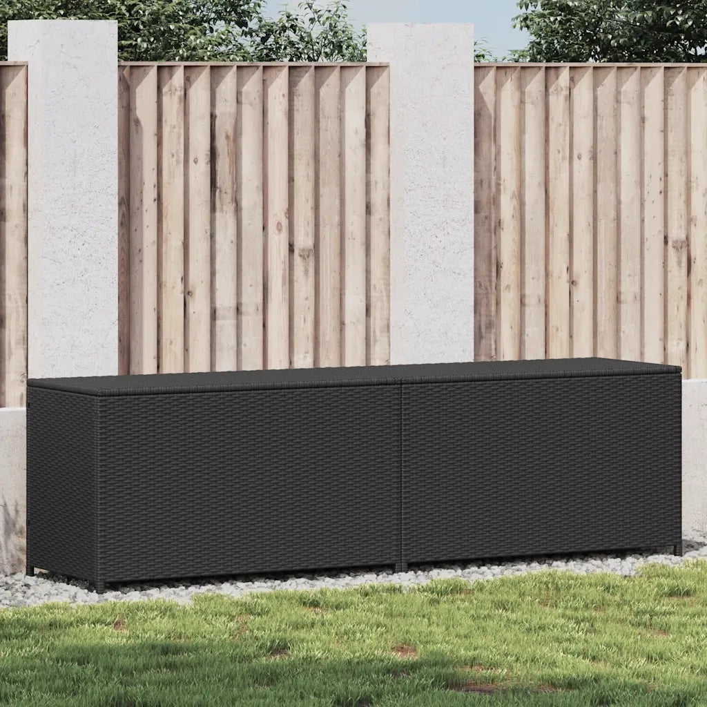Baule da Giardino in Polyrattan 200x50x60 cm Nero CFW8499067