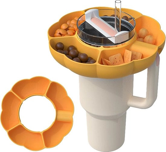 Accessori per Thermos - Piatto da Snack e Bordo per Stanley - Tavola da Pic-Nic e Bordo - Arancione - 40oz