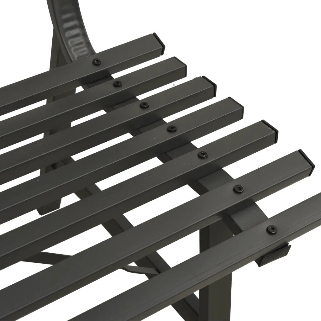 Panchina da Giardino 110 cm in Acciaio Nera 317135