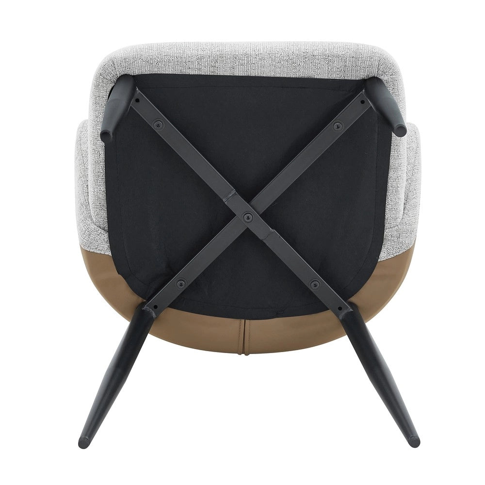 Sedie da Pranzo Imbottite Set 2 Pezzi ¨C MINIMAL ¨C Tessuto Grigio Chiaro, Schienale Bicolore, Gambe in Metallo