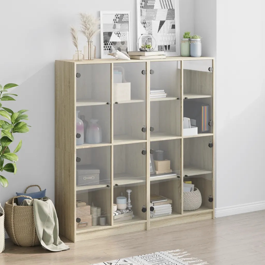 vidaXL Libreria Ante Rovere Sonoma 136x37x142 cm in Legno Multistrato