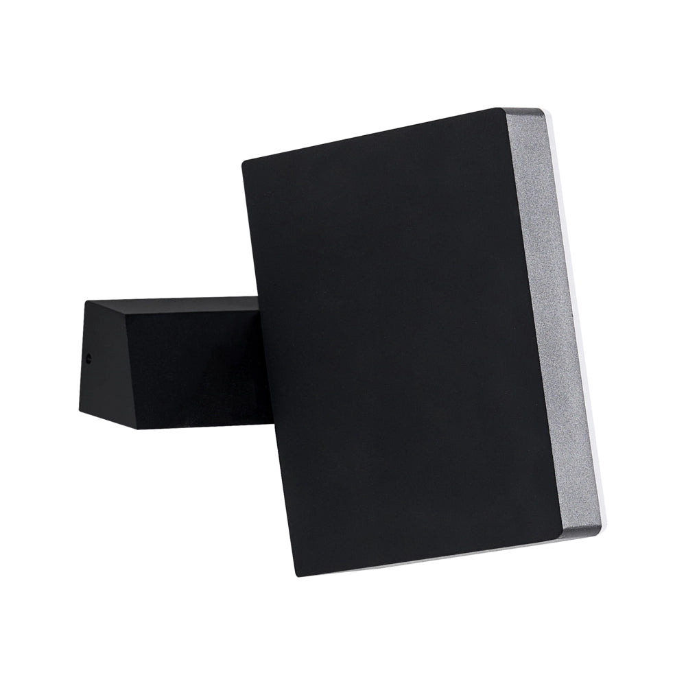 Set di 2 Lampade LED da Parete per Esterni in Alluminio Nero Design Moderno