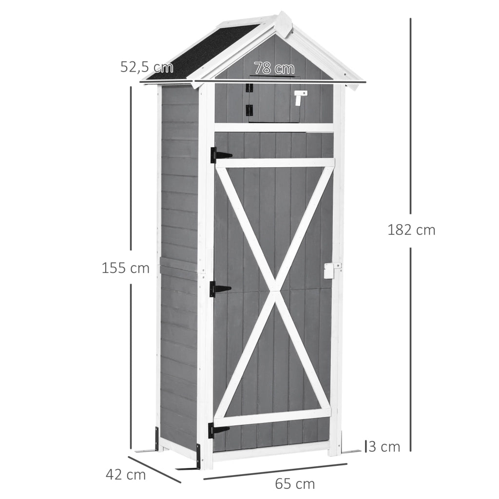 Armadio da giardino in legno ¨C Minimal ¨C grigio 78x52,5x182cm
