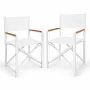 Set di 2 Sedie Regista Fellini - Bianco/Legno