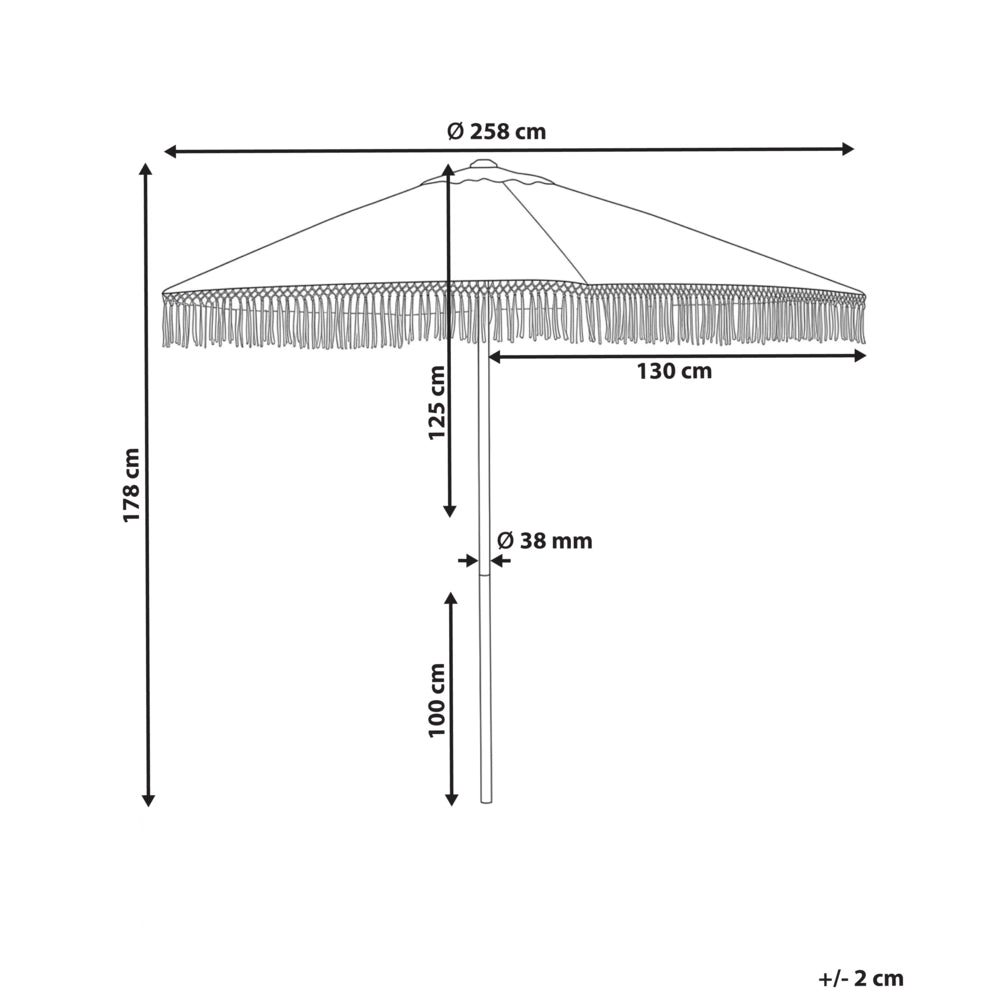 Ombrellone da giardino ⌀ 258 cm palo in alluminio bianco tessuto esterno Elegante e moderno