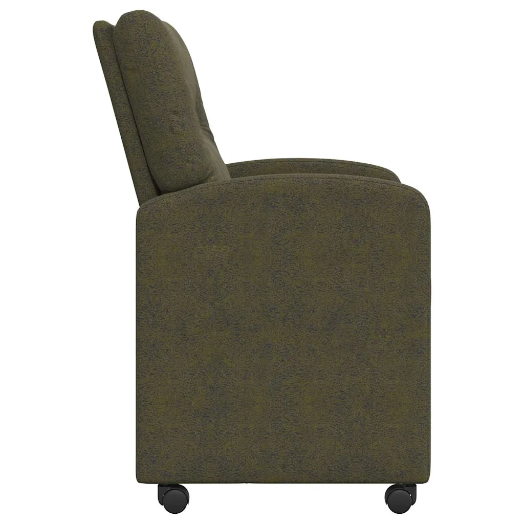 Sedie da Pranzo con Ruote 2 pz | Sedie da cucina Verde militare 57 x 67 x 95 cm