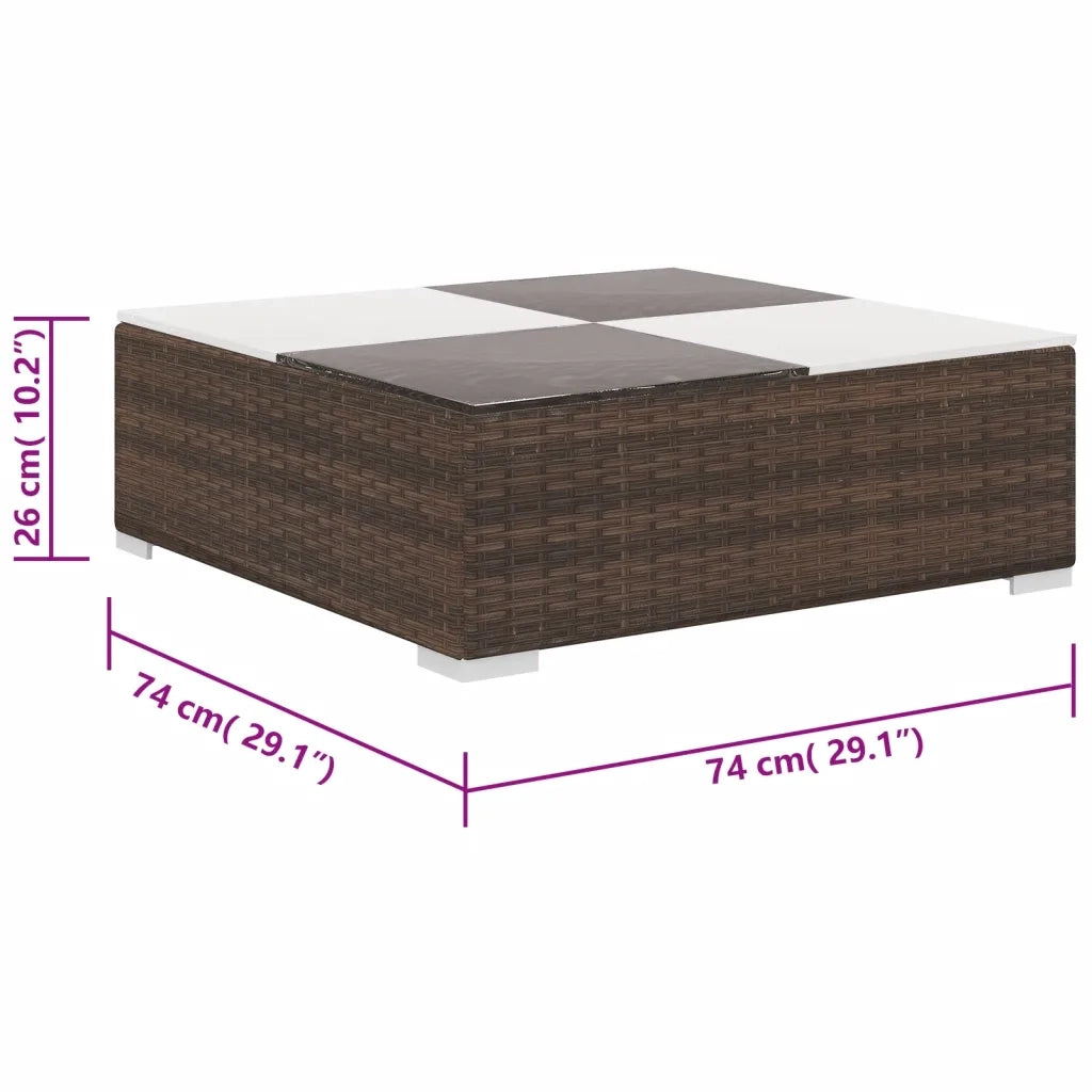 Set Divani da Giardino 6 pz con Cuscini in Polyrattan Marrone 41268