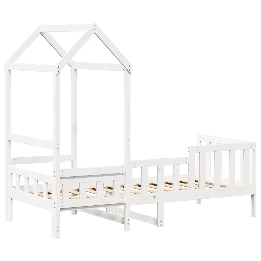 Dormeuse con Tetto 80x200 cm Bianco in Legno Massello di Pino 3282265