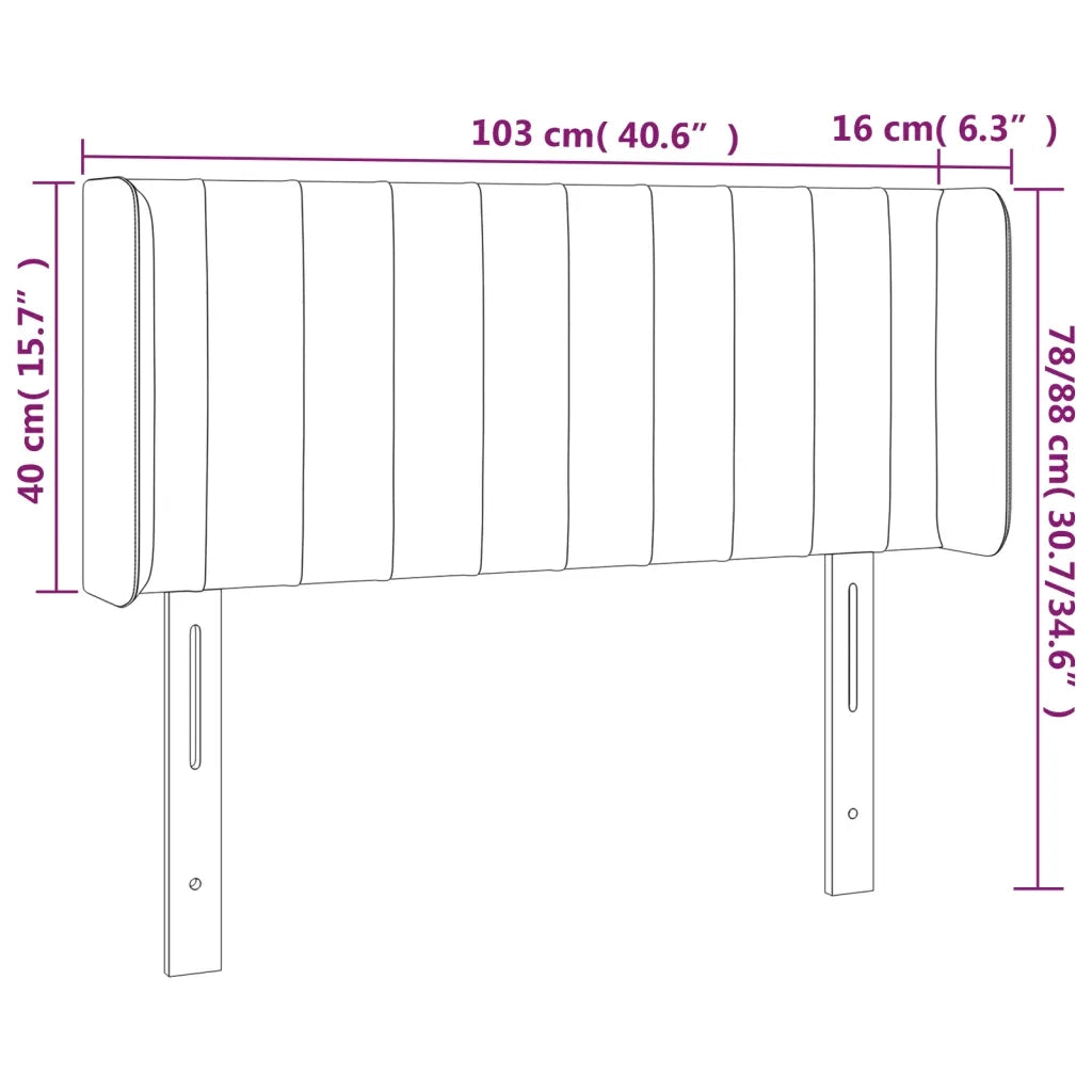 Testiera a LED-Testata con LED Crema 103x16x78/88 cm in Tessuto 830018