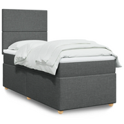 Giroletto a Molle con Materasso Grigio Scuro 90x190 cm Tessuto 3291129