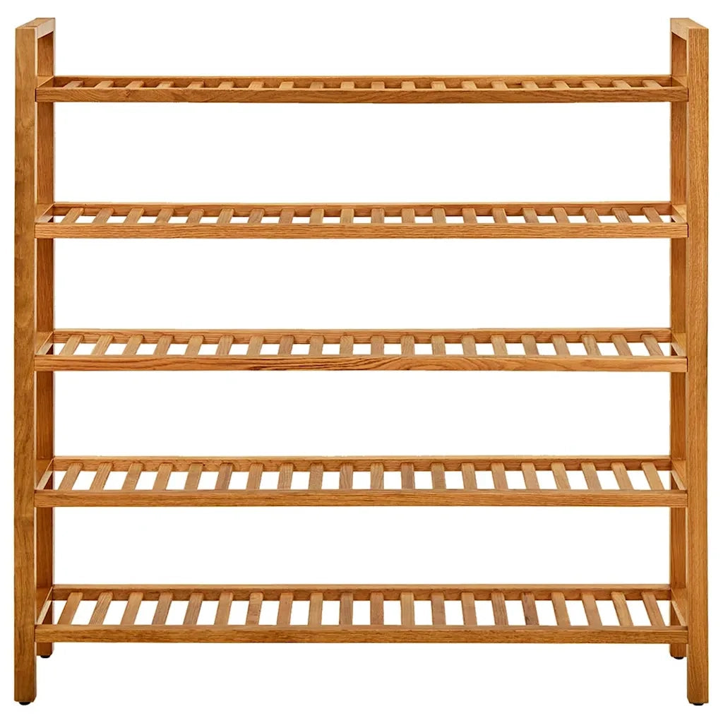 Scarpiera con 5 Ripiani-Scaffale per scarpe 100x27x100 cm in Massello di Rovere