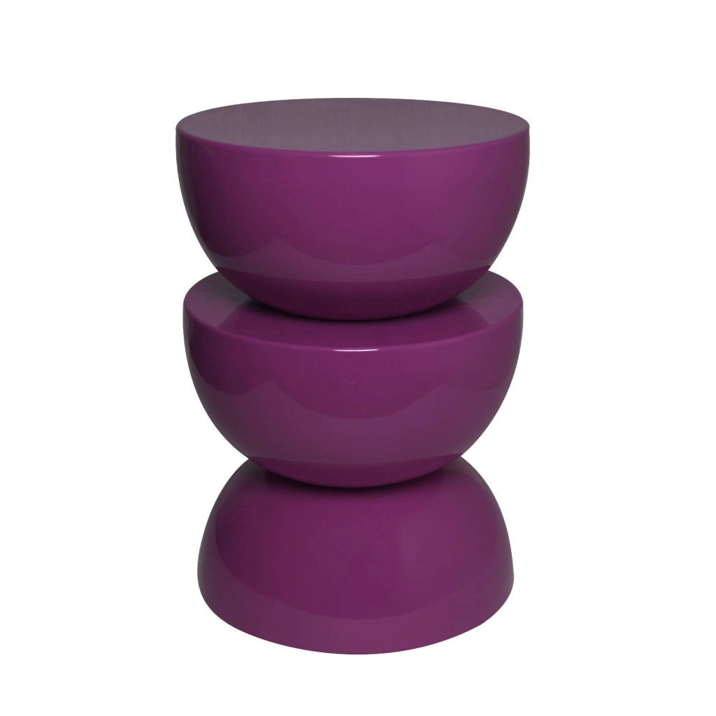 Tavolino in metallo effetto glassy, 46,5cm, viola