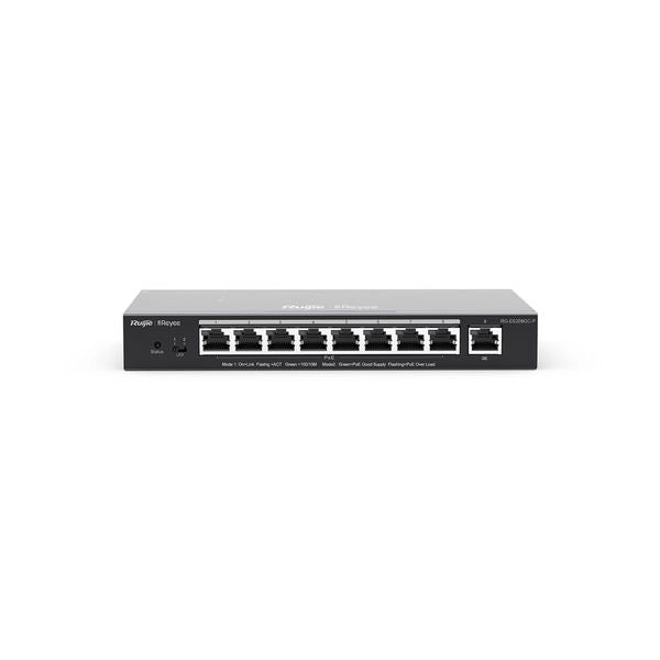 Reyee smart switch poe gigabit 9 p., 8 p. poe/poe+, poe power budget 120w chassis metallico desktop - RG-ES209GC-P