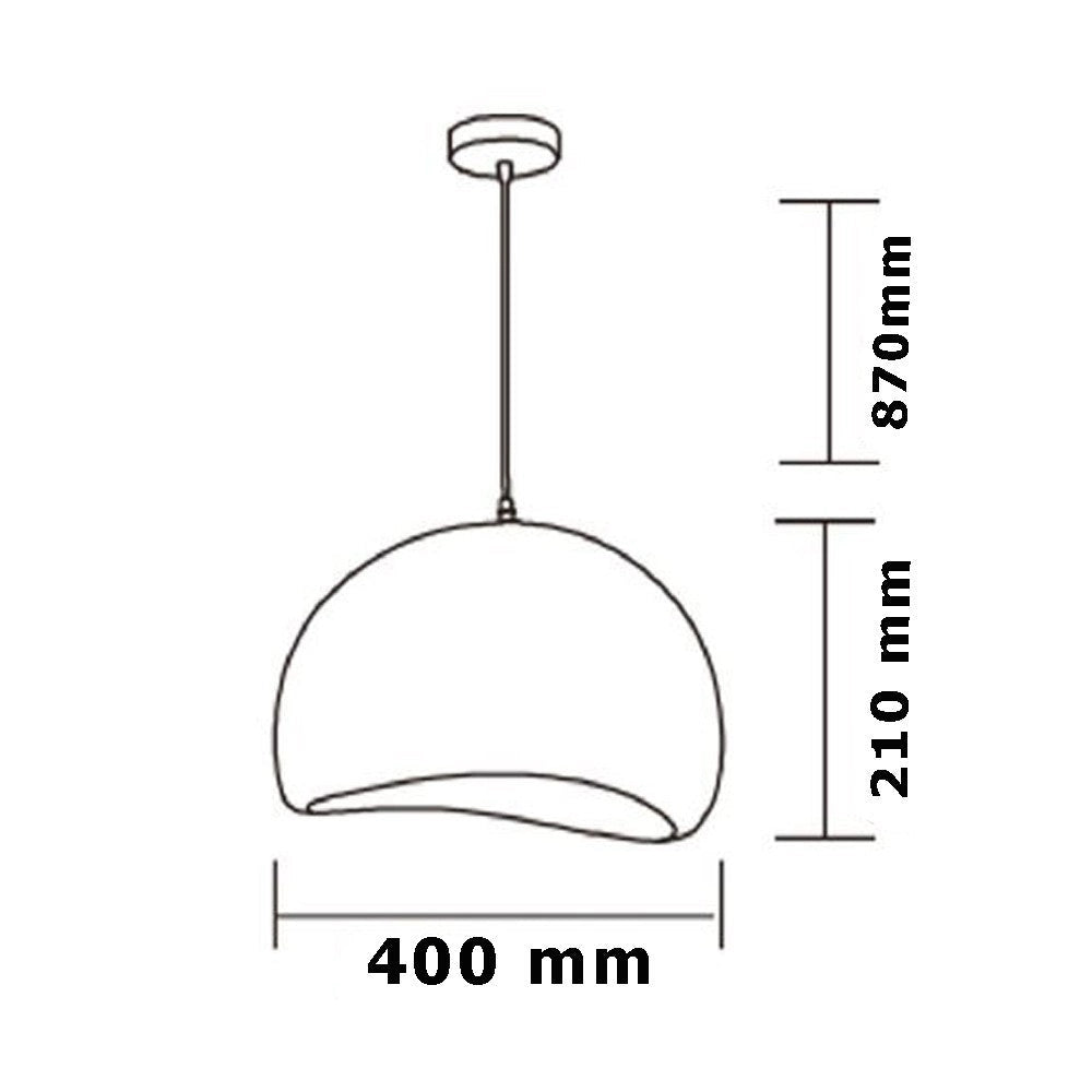 Lampadario a sospensione Wabi-Sabi in polistirene ad alta densità Ø40 cm – Attacco E27 – Stile giapponese moderno – Bianco effetto pietra
