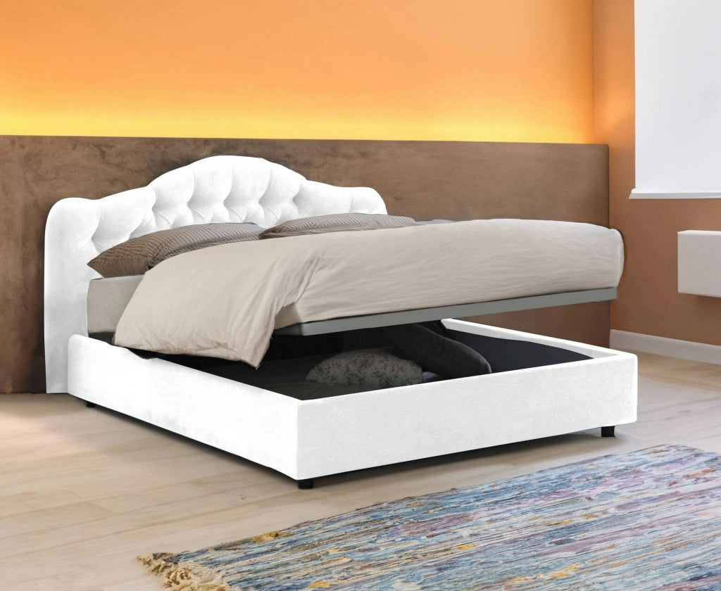 Letto Matrimoniale Alfer, Letto Matrimoniale Materasso Incluso Made in Italy, Bianco