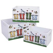 Set di 3 cassetti in legno multicolore 36x26x18h-31x21x16h-26x16x14h cm